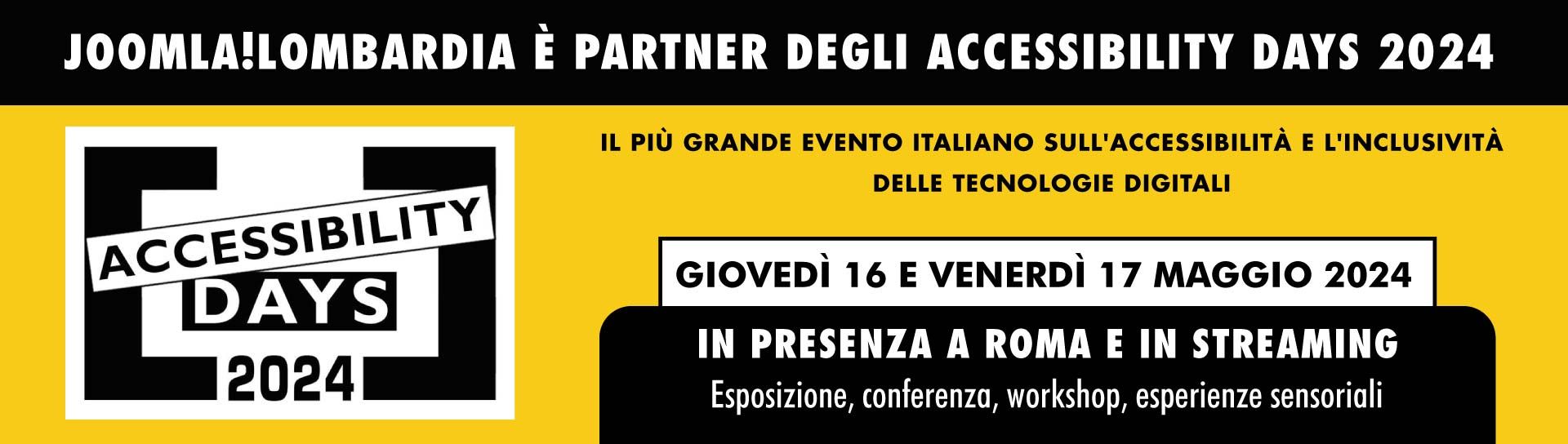 Joomla! Lombardia partner degli Accessibility Days 2024